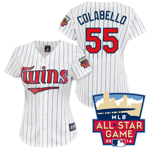 Chris Colabello #55 mlb Jersey-Minnesota Twins Women's Authentic 2014 ALL Star Home White Cool Base Baseball Jersey